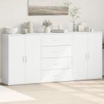 vidaXL 3 db fehér szerelt fa tálalószekrény 60 x 31 x 84 cm (3276574) - vidaxl