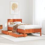 vidaXL viaszbarna tömör fenyőfa ágy matrac nélkül 90 x 190 cm (3301889)