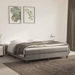 vidaXL világosszürke bársony rugós ágy matraccal 180x200 cm (3144345)