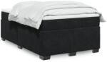 vidaXL fekete bársony rugós ágy matraccal 120x190 cm (3285271)