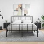 vidaXL 2 db fekete szerelt fa és vas éjjeliszekrény 40 x 35 x 47, 5 cm (827295)