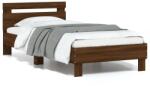 vidaXL barna tölgy színű fejtámlás ágykeret matrac nélkül 75 x 190 cm (838574)