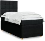 vidaXL fekete szövet rugós ágy matraccal 90x190 cm (3294213)