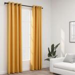 vidaXL 2 db sárga vászonhatású sötétítőfüggöny fűzőkarikával 140 x 245 cm (321194)