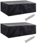 vidaXL 2 db 8 személyes polyrattan szett huzat 10 lyukkal 300 x 140 cm (279124) - vidaxl