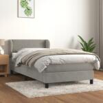 vidaXL világosszürke bársony rugós ágy matraccal 100 x 200 cm (3127415)