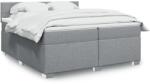 vidaXL világosszürke szövet rugós ágy matraccal 200 x 200 cm (3285995)