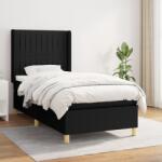 vidaXL fekete szövet rugós ágy matraccal 80 x 200 cm (3132107)