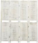 vidaXL antik fehér 4 paneles tömör faparaván 140 x 165 cm (338571)