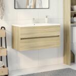 vidaXL sonoma tölgy színű szerelt fa mosdószekrény 90 x 38, 5 x 45 cm (849638)