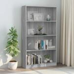 vidaXL 4 szintes szürke sonoma szerelt fa könyvszekrény 80x24x142 cm (815391)