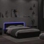 vidaXL fekete ágykeret fejtámlával és LED-del 160 x 200 cm (3207596)