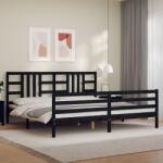 vidaXL fekete tömör fa ágykeret fejtámlával 200 x 200 cm (3193945)