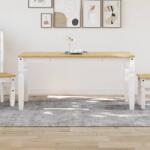 vidaXL Corona fehér tömör fenyőfa ebédlőasztal 160 x 80 x 75 cm (4005719)
