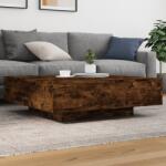 vidaXL füstös tölgy színű szerelt fa dohányzóasztal 100 x 100 x 31 cm (836599)