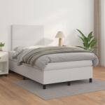 vidaXL fehér műbőr rugós ágy matraccal 120 x 200 cm (3142714)