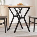 vidaXL tömör fenyőfa és acél étkezőasztal Y-vázzal 70x70x75, 5 cm (3282781)