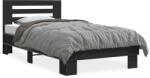 vidaXL fekete szerelt fa és fém ágykeret 100 x 200 cm (845647)