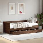 vidaXL barna tölgy kanapéágy fiókkal matrac nélkül 75x190 cm (3280838)