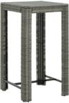 vidaXL szürke polyrattan kerti bárasztal 60, 5 x 60, 5 x 110, 5 cm (45872)