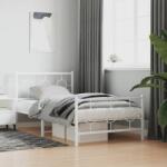 vidaXL fehér fém ágykeret fej- és lábtámlával 100x200 cm (376288)