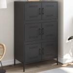 vidaXL fekete acél magasszekrény 68 x 39 x 113 cm (842958)