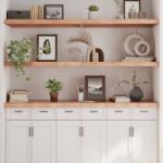 vidaXL világosbarna kezelt tömör tölgyfa fali polc 180 x 50 x (2-6) cm (363721)