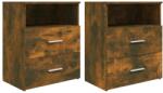 vidaXL 2 db füstös tölgy színű éjjeliszekrény 50 x 32 x 60 cm (815859)