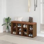 vidaXL barna tölgy szerelt fa cipőtároló pad 103x30x48 cm (342614) - vidaxl