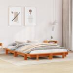 vidaXL viaszbarna tömör fenyőfa ágy matrac nélkül 150 x 200 cm (850658)