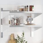 vidaXL 2 szintes ezüst rozsdamentes acél fali polc 75 x 40 x 60 cm (30312)