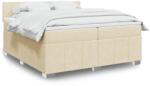 vidaXL krémszínű szövet rugós ágy matraccal 200 x 200 cm (3287173)