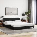 vidaXL fekete szövet ágykeret matrac nélkül 180 x 200 cm (373227)
