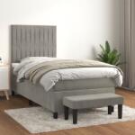 vidaXL világosszürke bársony rugós ágy matraccal 80 x 200 cm (3137929)