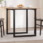 vidaXL tömör fenyőfa és acél étkezőasztal O-vázzal 80x80x75 cm (3282673)