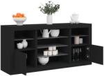 vidaXL fekete tálalószekrény LED-világítással 142, 5 x 37 x 67 cm (3209087)