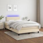 vidaXL krémszínű szövet rugós és LED-es ágy matraccal 120 x 200 cm (3133066)