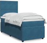 vidaXL sötétkék bársony rugós ágy matraccal 90 x 200 cm (3292236)