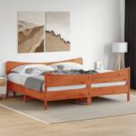 vidaXL viaszbarna tömör fenyőfa ágy matrac nélkül 200 x 200 cm (3216371)
