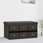 vidaXL sötétbarna összecsukható művászon tárolópad 76 x 38 x 38 cm (338814)