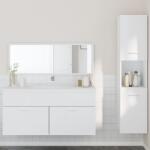 vidaXL 3 részes fehér szerelt fa fürdőszobai bútorszett (3308526) - vidaxl
