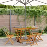 vidaXL 4 db szürke polyrattan és tömör fa összecsukható kerti szék (3214595) - vidaxl