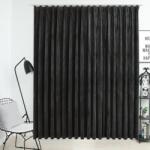 vidaXL antracitszürke bársony sötétítőfüggöny kampókkal 290 x 245 cm (134503)