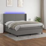 vidaXL sötétszürke szövet rugós és LED-es ágy matraccal 160x200 cm (3138166)