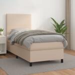 vidaXL cappuccino színű műbőr rugós ágy matraccal 90 x 200 cm (3142706)