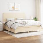 vidaXL krémszínű szövet rugós ágy matraccal 200 x 200 cm (3142206)