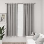 vidaXL 2 db szürke vászonhatású sötétítőfüggöny kampókkal 140 x 175 cm (321172)