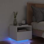 vidaXL fehér éjjeliszekrény LED-világítással 40 x 39 x 37 cm (836798)
