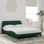 vidaXL sötétzöld bársony ágykeret matrac nélkül 120 x 200 cm (373155)