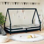 vidaXL fekete tömör fenyőfa gyerekágykeret 80 x 200 cm (834482)
